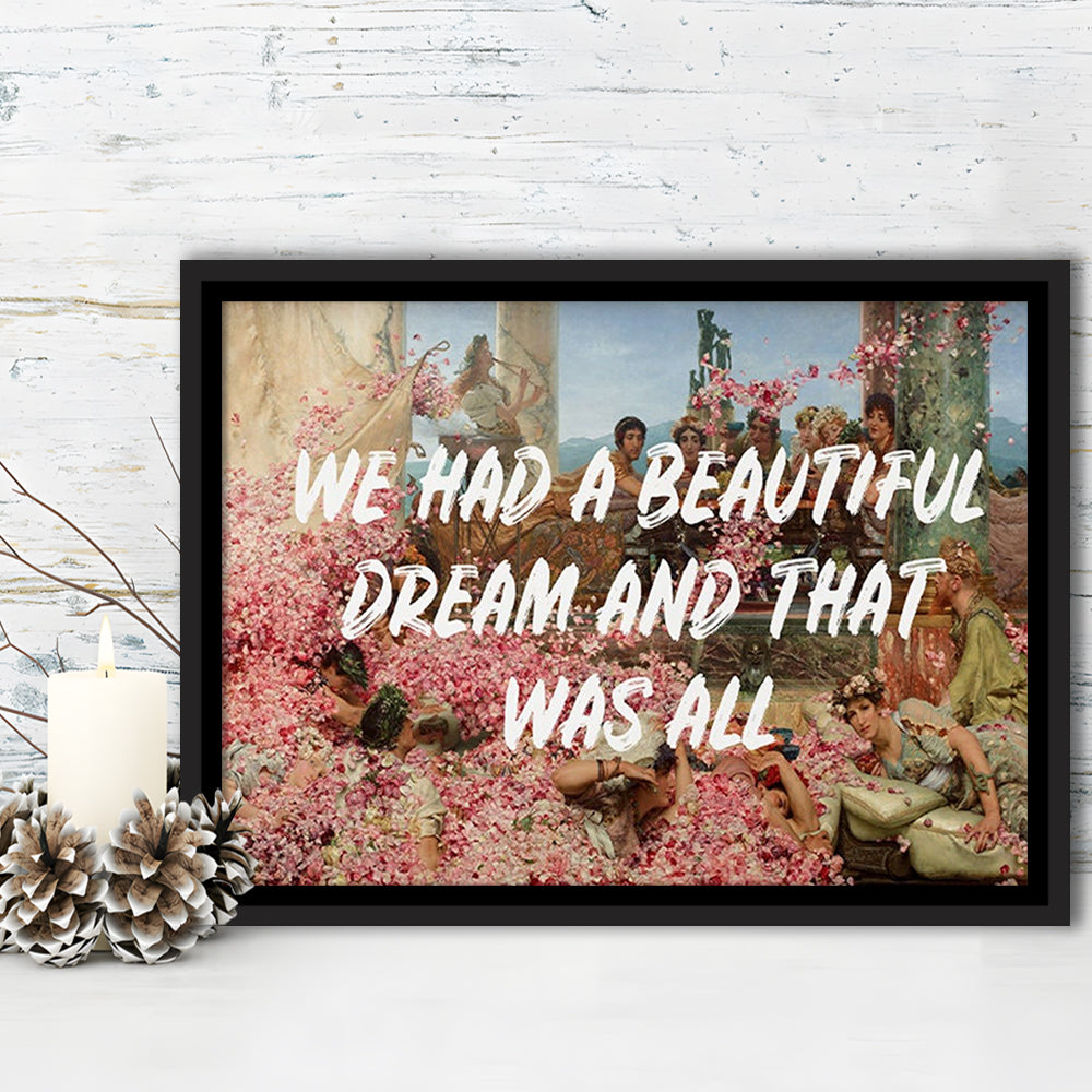 Dream Roses, Framed Canvas Print, Painting Art, Floating Framed Canvas Print Wall Art