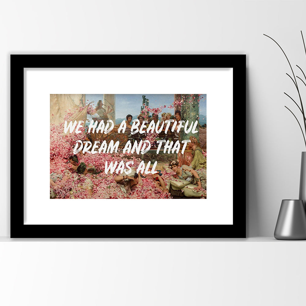 Dream Roses, Framed  Print, Painting Art, Framed Art Print White Border Wall Decor