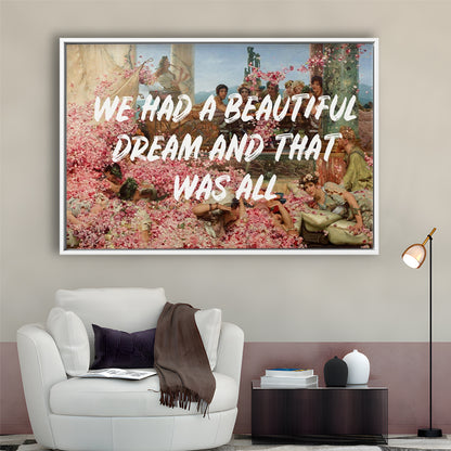 Dream Roses, Framed Canvas Print, Painting Art, Floating Framed Canvas Print Wall Art
