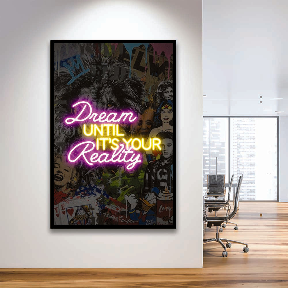 Dream Until It's Your Reality, Colorful Graffiti Painting Art, Framed Art Print, Picture Framed Wall Art Decor