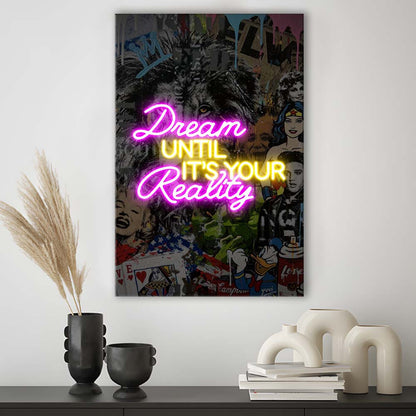 Dream Until It's Your Reality, Colorful Graffiti Painting Art, Canvas Print, Luxury Wall Art Decor, Modern Art