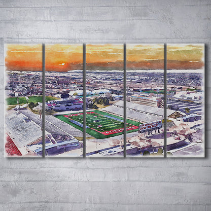 Dreamstyle Stadium, University Painting Stadium Watercolor, Sport Art, Extra Large Canvas Print Wall Art