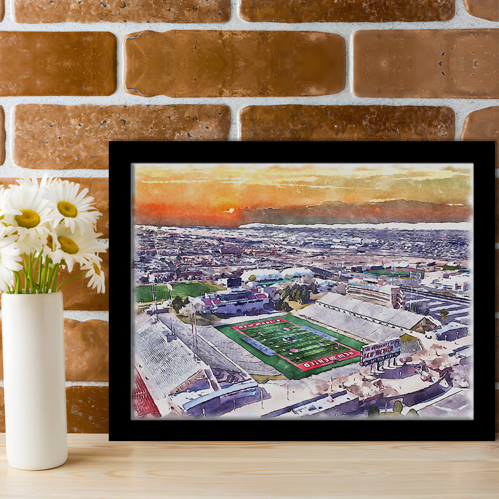 Dreamstyle Stadium, University Painting Stadium Watercolor, Sport Gift Art, Framed Art Print Wall Decor