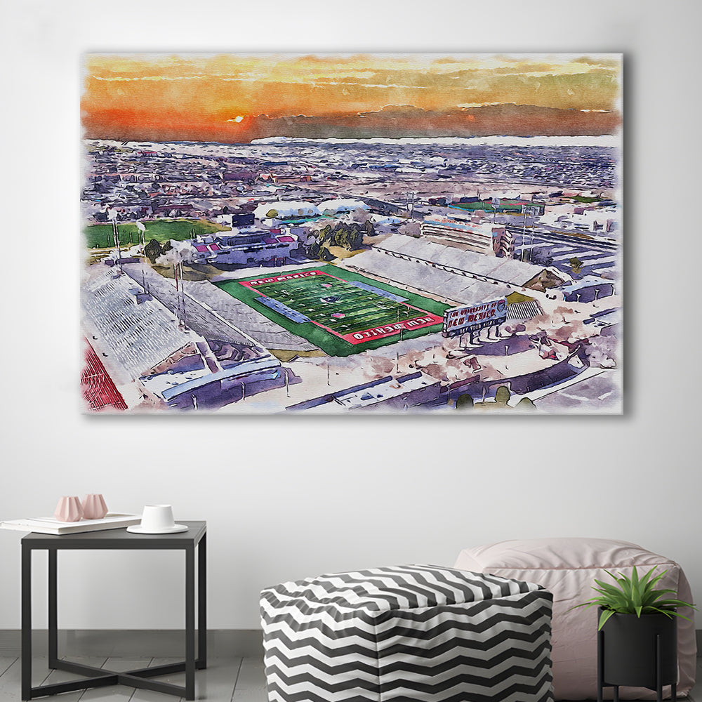 Dreamstyle Stadium, University Painting Stadium Watercolor, Sport Art, Gifts for him, Canvas Print Wall Art