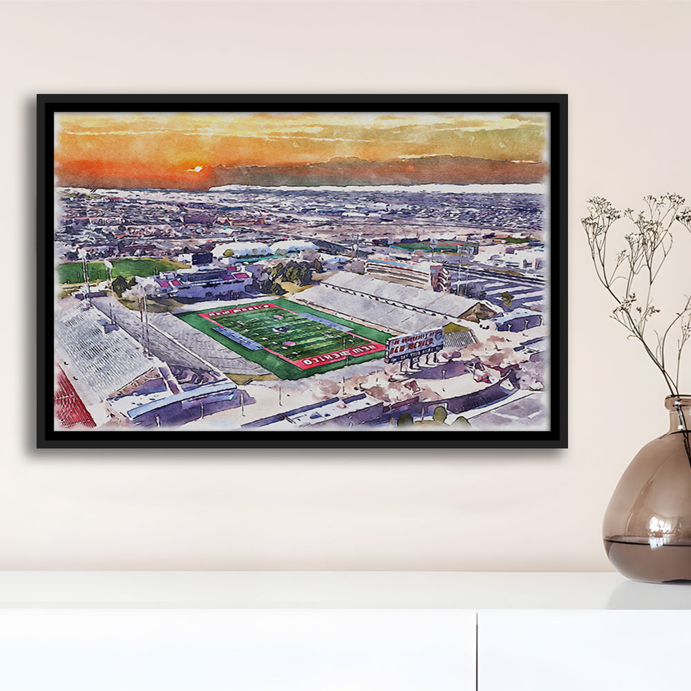 Dreamstyle Stadium, University Painting Stadium Watercolor, Sport Gift Art, Framed Canvas Print Wall Art