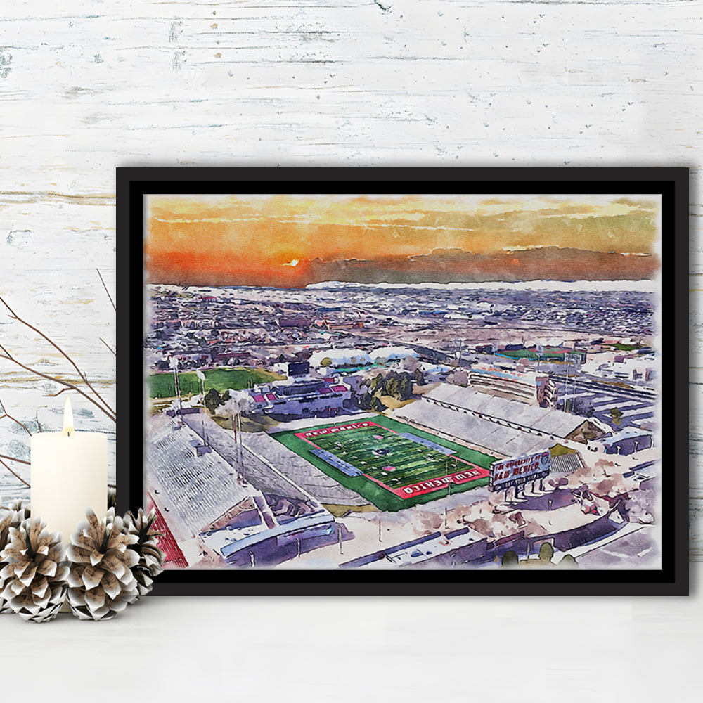 Dreamstyle Stadium, University Painting Stadium Watercolor, Sport Gift Art, Framed Canvas Print Wall Art