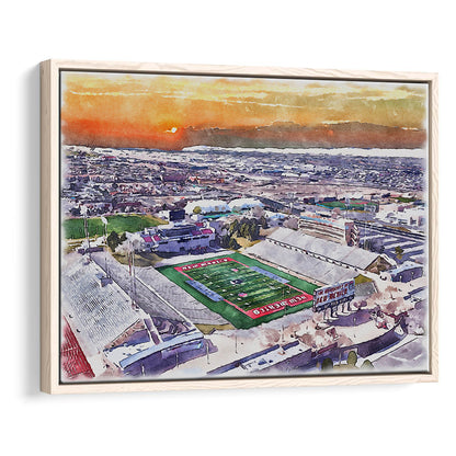 Dreamstyle Stadium, University Painting Stadium Watercolor, Sport Gift Art, Framed Canvas Print Wall Art