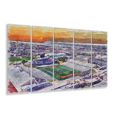 Dreamstyle Stadium, University Painting Stadium Watercolor, Sport Art, Extra Large Canvas Print Wall Art