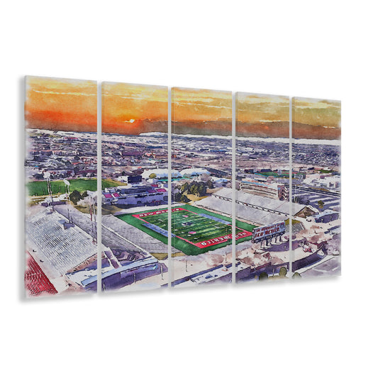 Dreamstyle Stadium, University Painting Stadium Watercolor, Sport Art, Extra Large Canvas Print Wall Art