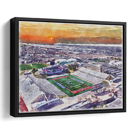 Dreamstyle Stadium, University Painting Stadium Watercolor, Sport Gift Art, Framed Canvas Print Wall Art