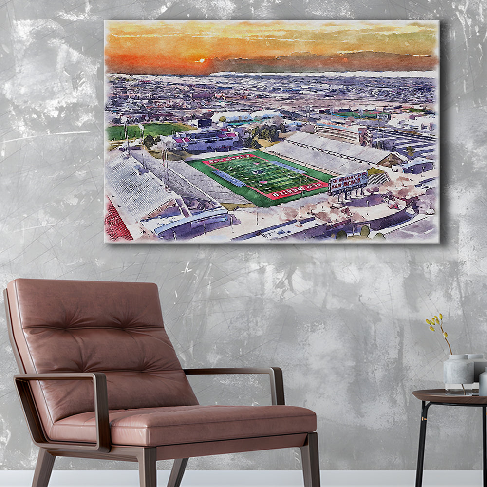 Dreamstyle Stadium, University Painting Stadium Watercolor, Sport Art, Gifts for him, Canvas Print Wall Art
