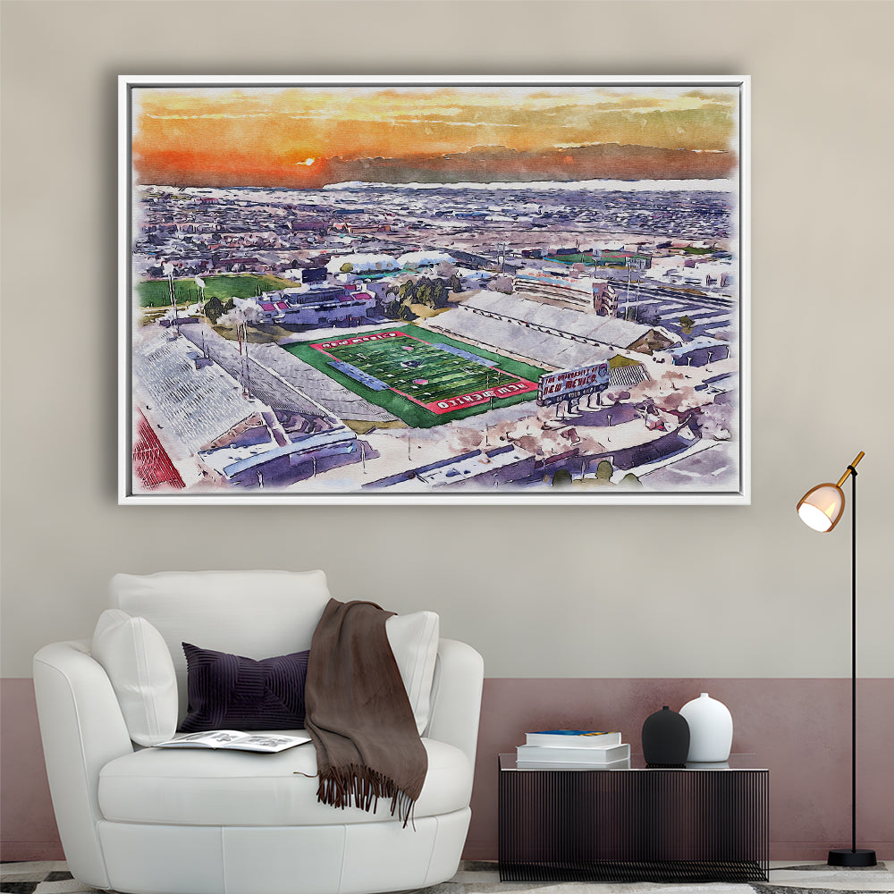 Dreamstyle Stadium, University Painting Stadium Watercolor, Sport Gift Art, Framed Canvas Print Wall Art