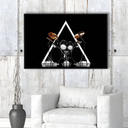 Drum Kit Canvas Print, Music Wall Decor, Gift For Drummer, Framed Cavas Print, Floating Frame