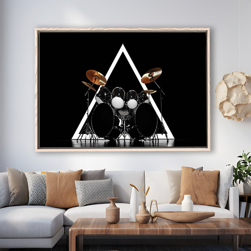 Drum Kit Canvas Print, Music Wall Decor, Gift For Drummer, Framed Cavas Print, Floating Frame