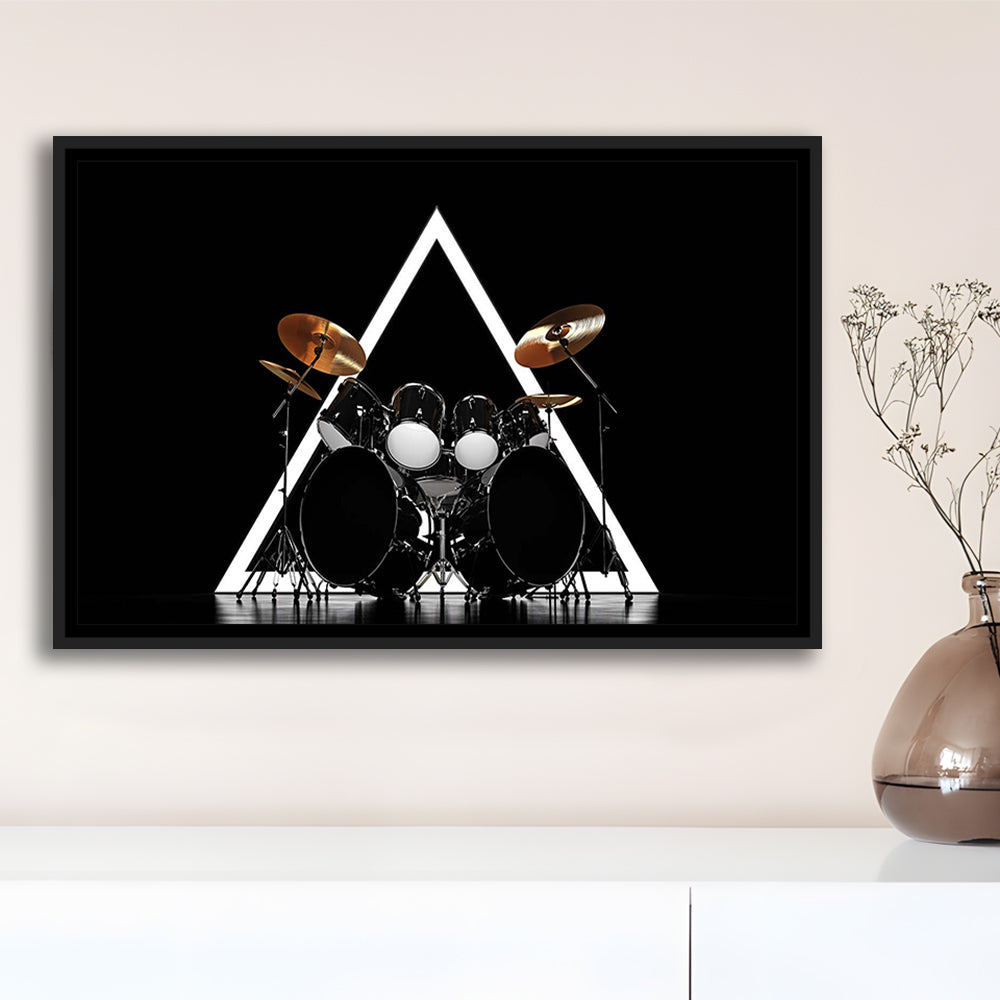 Drum Kit Canvas Print, Music Wall Decor, Gift For Drummer, Framed Cavas Print, Floating Frame