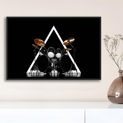 Drum Kit Canvas Print, Music Wall Decor, Gift For Drummer, Framed Cavas Print, Floating Frame