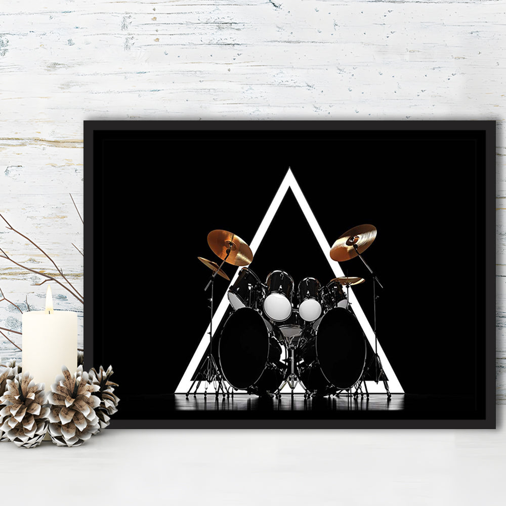 Drum Kit Canvas Print, Music Wall Decor, Gift For Drummer, Framed Cavas Print, Floating Frame