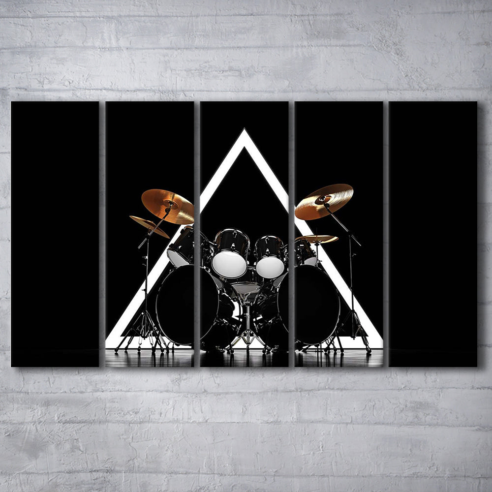 Drum Kit Canvas Print, Music Wall Decor, Gift for Drummer, 5 Piece B Extra Large Cavas Print Wall Art Decor