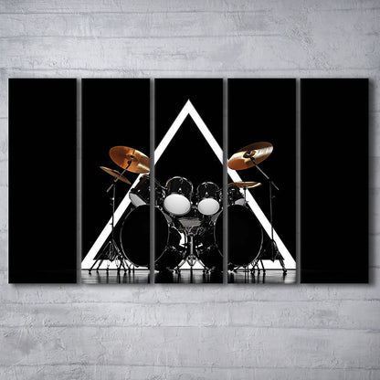 Drum Kit Canvas Print, Music Wall Decor, Gift for Drummer, 5 Piece B Extra Large Cavas Print Wall Art Decor
