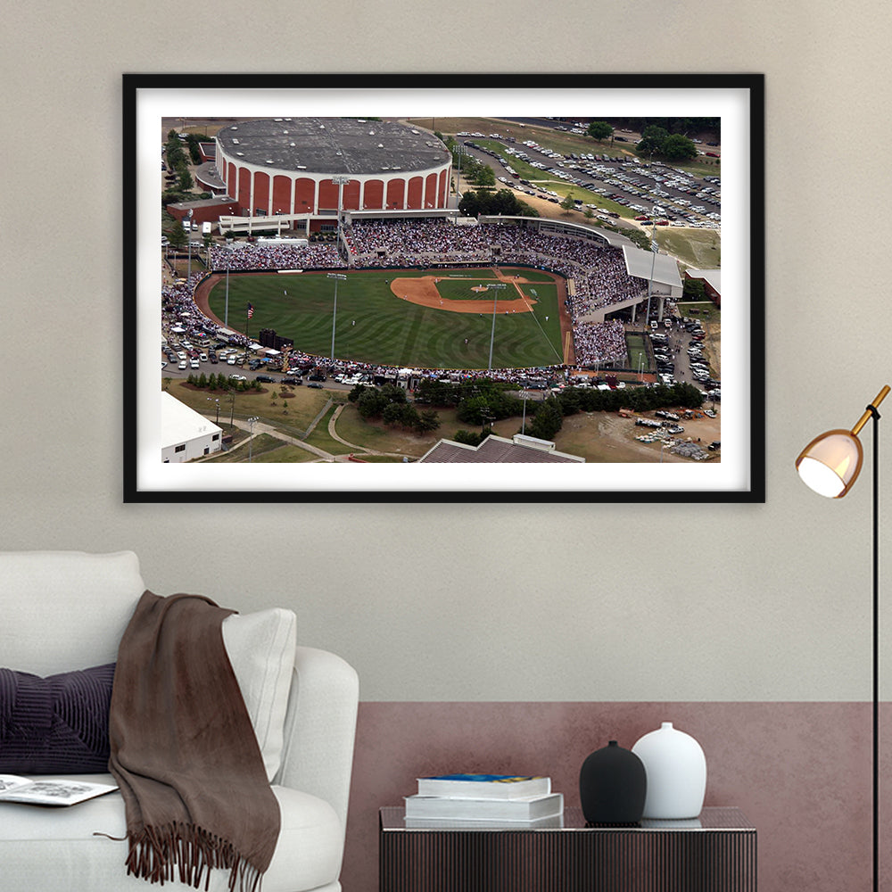 Dudy Noble Field Aerial View, Stadium Canvas, Sport Art, Gift for him, White Border Framed Art Print Wall Decor