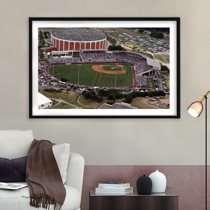 Dudy Noble Field Aerial View, Stadium Canvas, Sport Art, Gift for him, White Border Framed Art Print Wall Decor