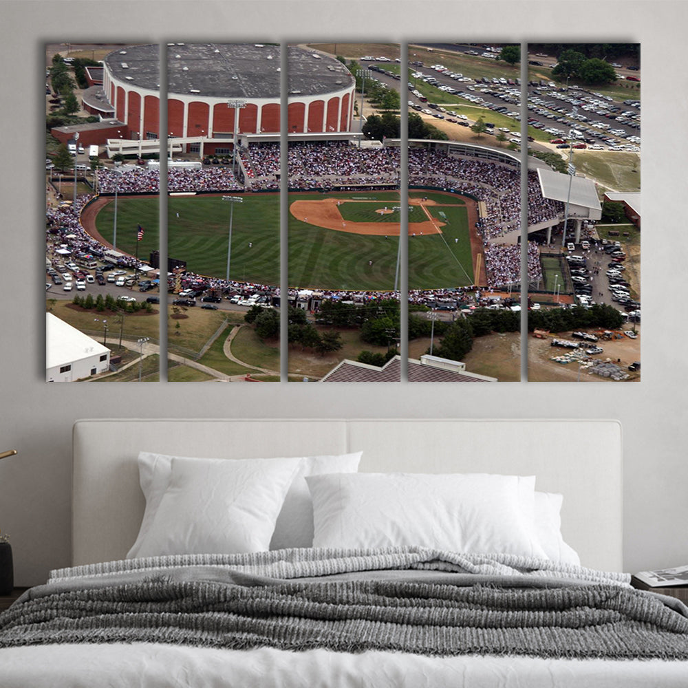 Dudy Noble Field Aerial View, Stadium Canvas, Sport Art, 5 Panel B, Extra Large Canvas, Canvas Print Wall Art