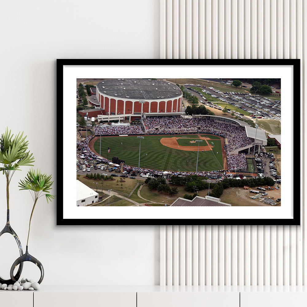 Dudy Noble Field Aerial View, Stadium Canvas, Sport Art, Gift for him, White Border Framed Art Print Wall Decor