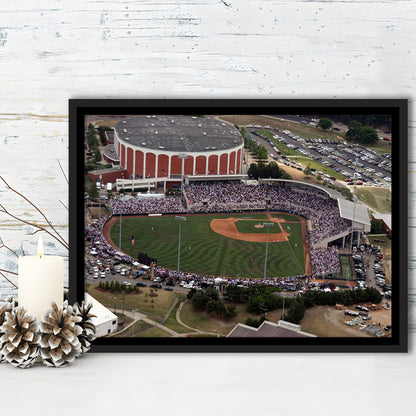 Dudy Noble Field Aerial View, Stadium Canvas, Sport Art, Framed Canvas Print Wall Art, Floating Frame