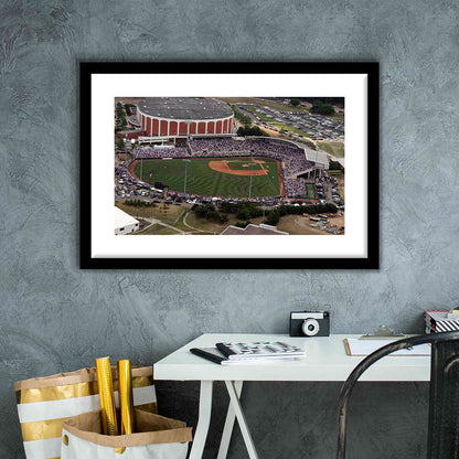 Dudy Noble Field Aerial View, Stadium Canvas, Sport Art, Gift for him, White Border Framed Art Print Wall Decor