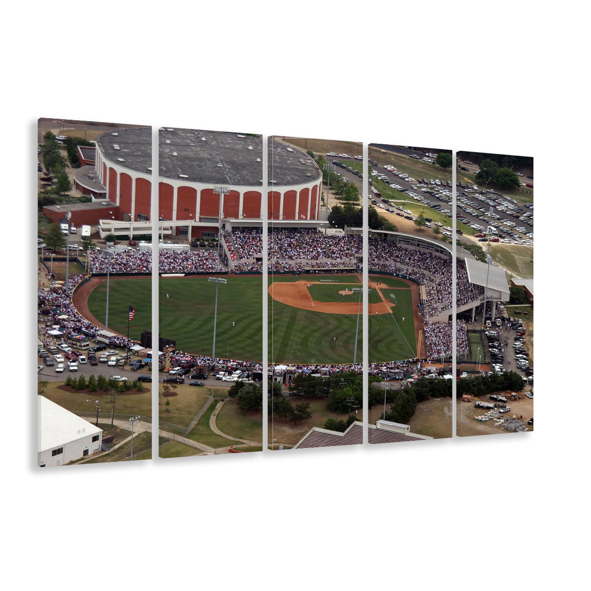 Dudy Noble Field Aerial View, Stadium Canvas, Sport Art, 5 Panel B, Extra Large Canvas, Canvas Print Wall Art