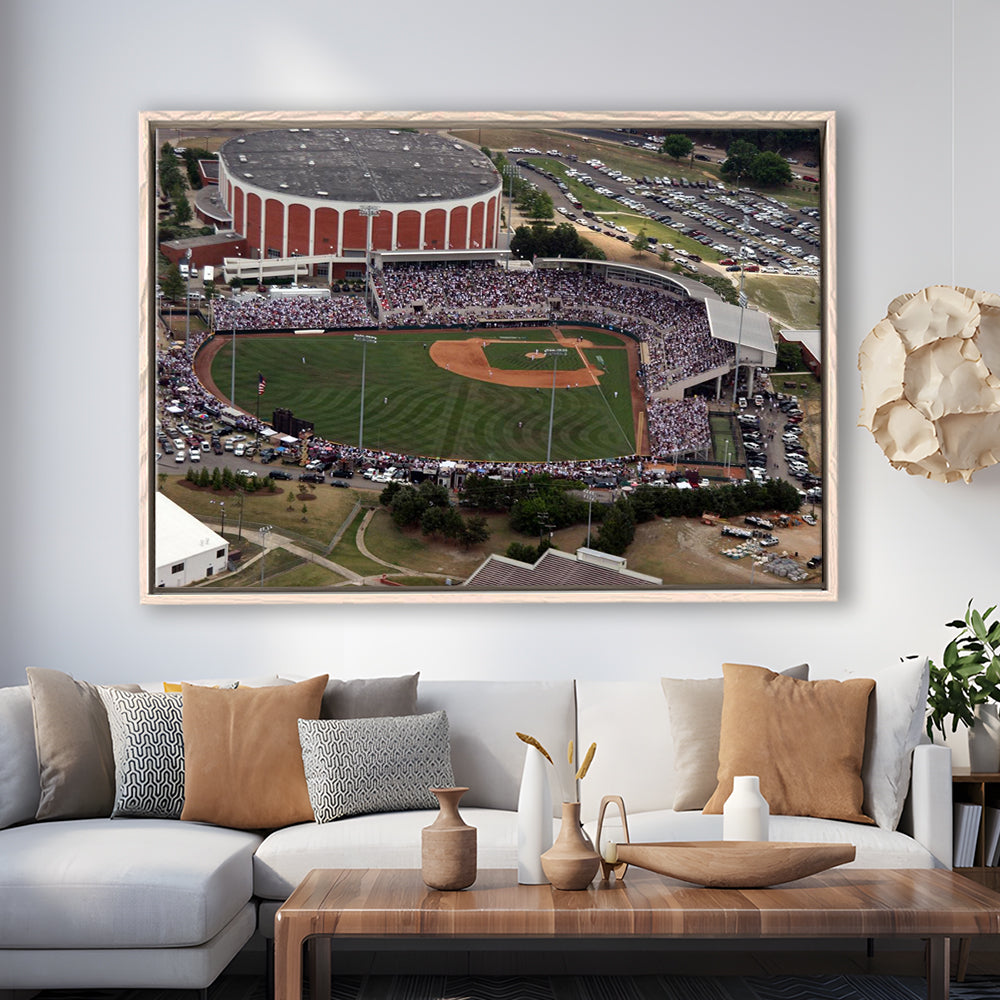 Dudy Noble Field Aerial View, Stadium Canvas, Sport Art, Framed Canvas Print Wall Art, Floating Frame