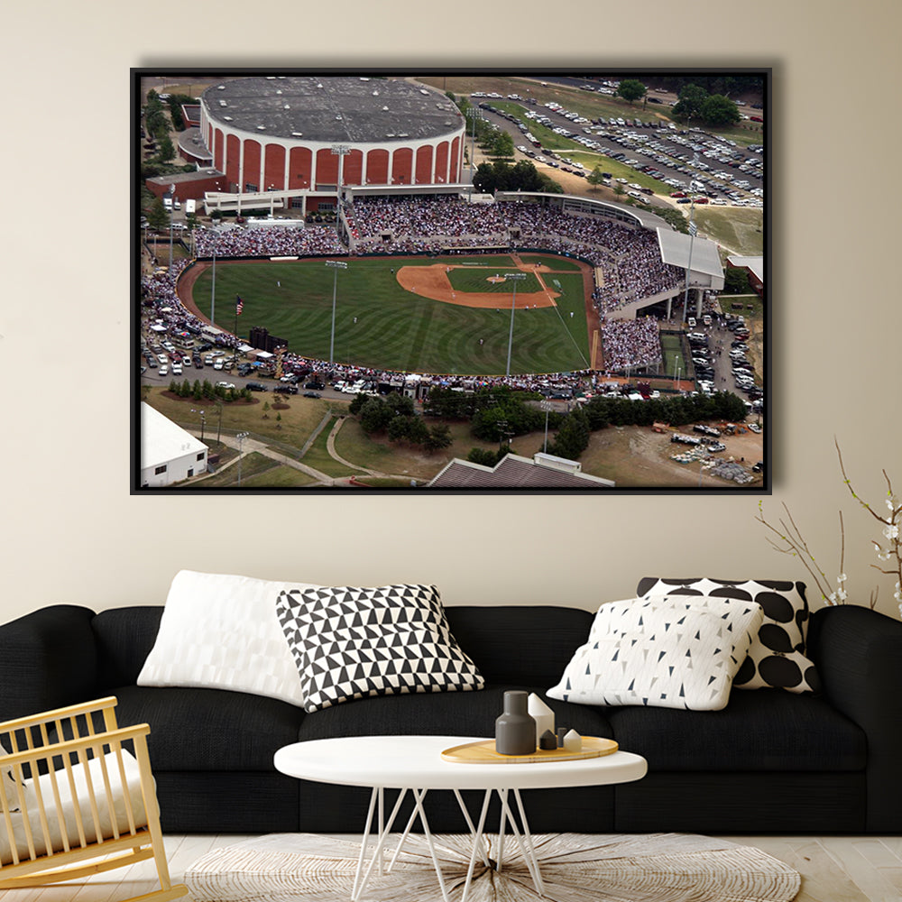 Dudy Noble Field Aerial View, Stadium Canvas, Sport Art, Framed Canvas Print Wall Art, Floating Frame