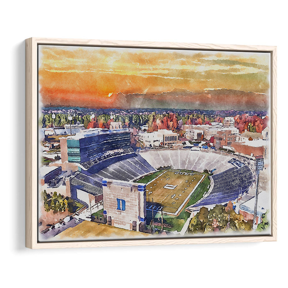 Duke Blue Devils, Wallace Wade Painting Stadium Watercolor, Sport Gift Art, Framed Canvas Print Wall Art