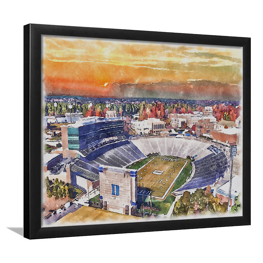 Duke Blue Devils, Wallace Wade Painting Stadium Watercolor, Sport Gift Art, Framed Art Print Wall Decor