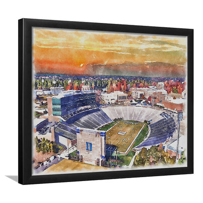 Duke Blue Devils, Wallace Wade Painting Stadium Watercolor, Sport Gift Art, Framed Art Print Wall Decor