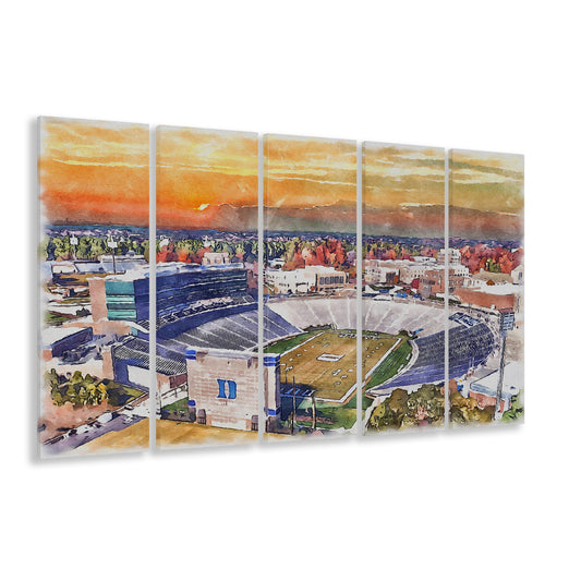 Duke Blue Devils, Wallace Wade Painting Stadium Watercolor, Sport Art, Extra Large Canvas Print Wall Art