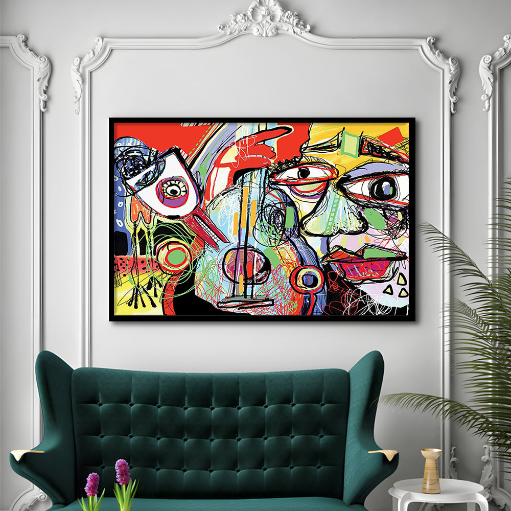 Dynamic Symphony Art Prints, Contemporary Whirlwind Wall Art, Striking Large, Framed Art Print, Picture Framed