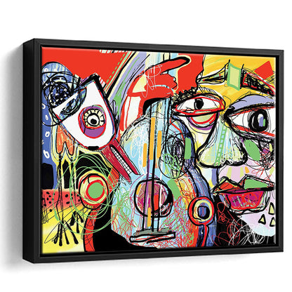 Dynamic Symphony Canvas Print, Contemporary Whirlwind Wall Art, Striking Large, Framed Cavas Print, Floating Frame
