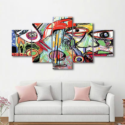 Dynamic Symphony Canvas Print, Contemporary Whirlwind Wall Art, Striking Wall Decor, 5 Piece Large Cavas Print Wall Art