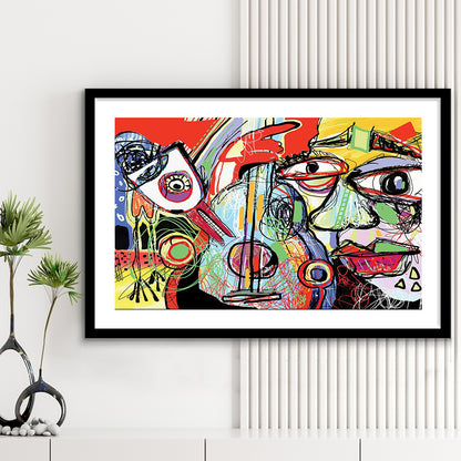 Dynamic Symphony Art Print, Contemporary Whirlwind Wall Art, Striking Large Wall Decor, Framed Art Print White Border