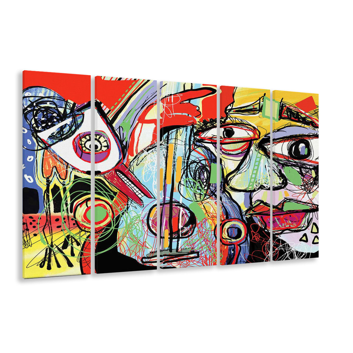 Dynamic Symphony Canvas Print, Contemporary Whirlwind Wall Art, 5 Piece B Extra Large Cavas Print Wall Art Decor