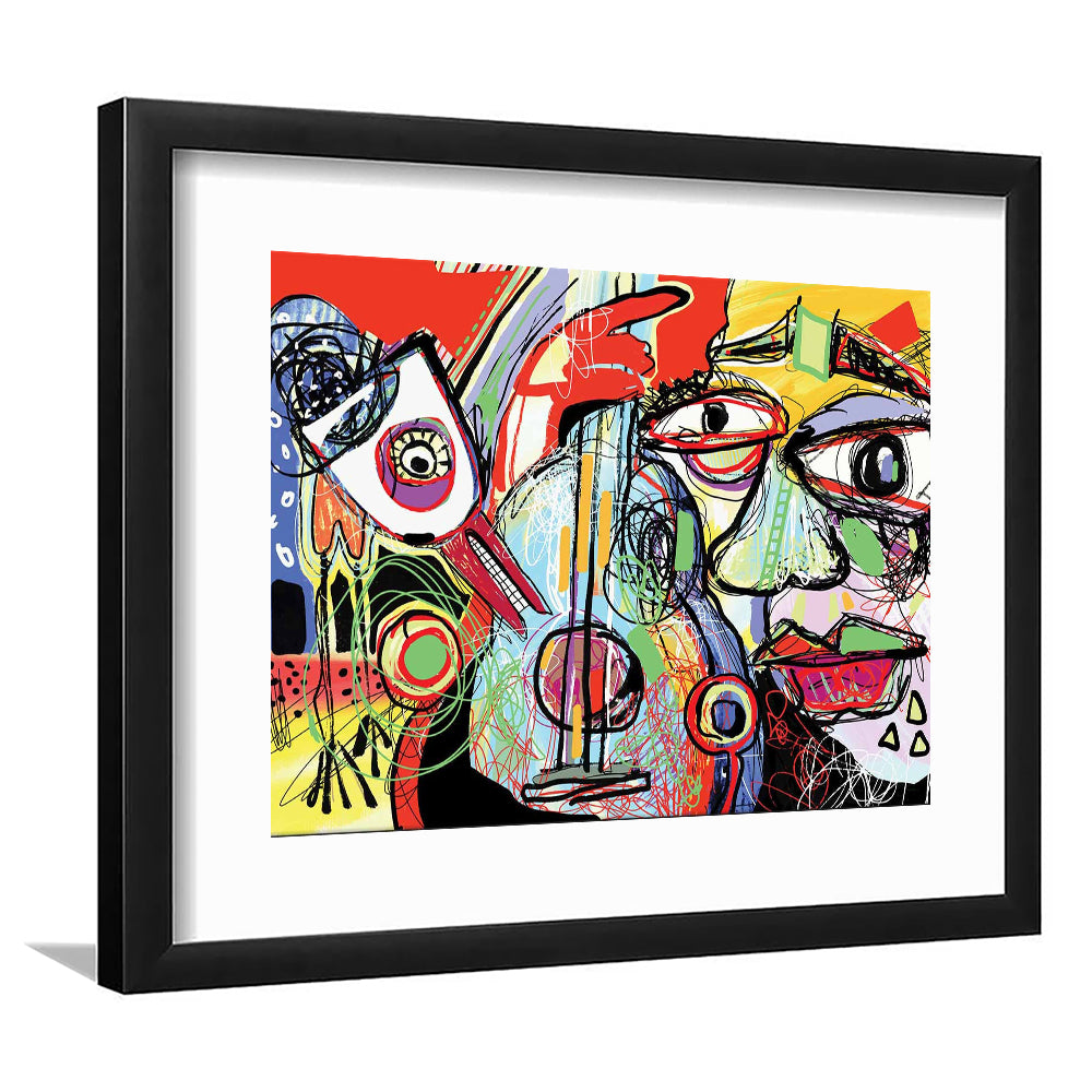 Dynamic Symphony Art Print, Contemporary Whirlwind Wall Art, Striking Large Wall Decor, Framed Art Print White Border