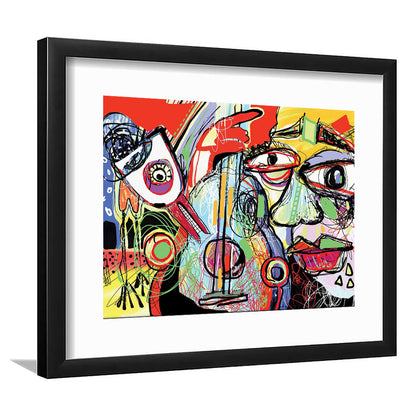 Dynamic Symphony Art Print, Contemporary Whirlwind Wall Art, Striking Large Wall Decor, Framed Art Print White Border