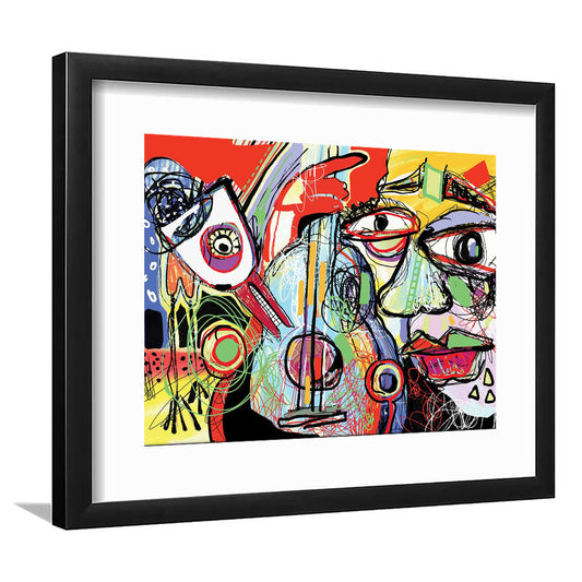 Dynamic Symphony Art Print, Contemporary Whirlwind Wall Art, Striking Large Wall Decor, Framed Art Print White Border
