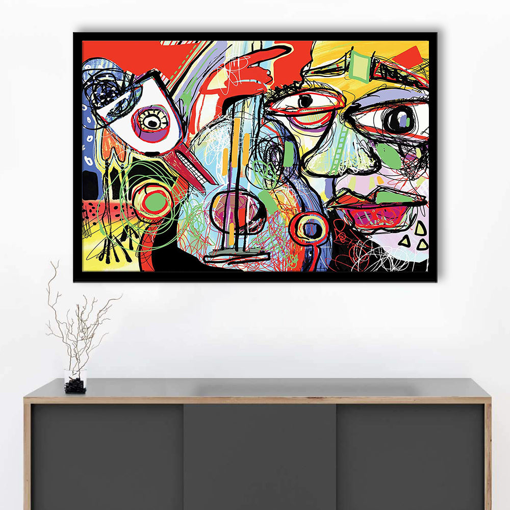 Dynamic Symphony Art Prints, Contemporary Whirlwind Wall Art, Striking Large, Framed Art Print, Picture Framed