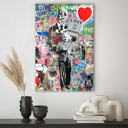 Love Is The Answer, Colorful Graffiti Painting Art, Canvas Print, Luxury Wall Art Decor, Modern Art