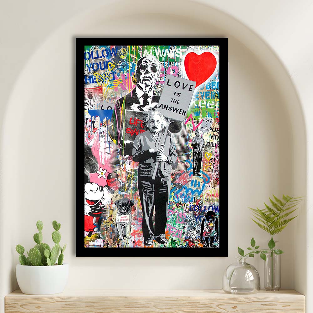 Love Is The Answer, Colorful Graffiti Painting Art, Framed Art Print, Picture Framed Wall Art Decor
