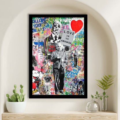 Love Is The Answer, Colorful Graffiti Painting Art, Framed Art Print, Picture Framed Wall Art Decor