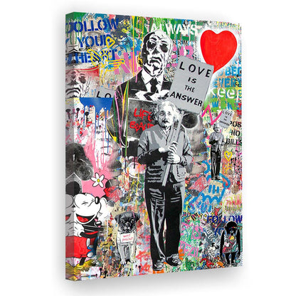 Love Is The Answer, Colorful Graffiti Painting Art, Canvas Print, Luxury Wall Art Decor, Modern Art