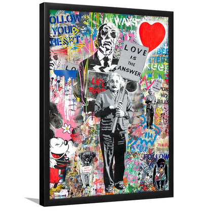 Love Is The Answer, Colorful Graffiti Painting Art, Framed Art Print, Picture Framed Wall Art Decor
